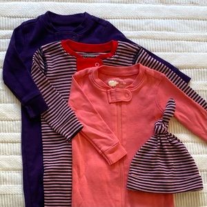 Bundle of three Primary Organic Zip Footies